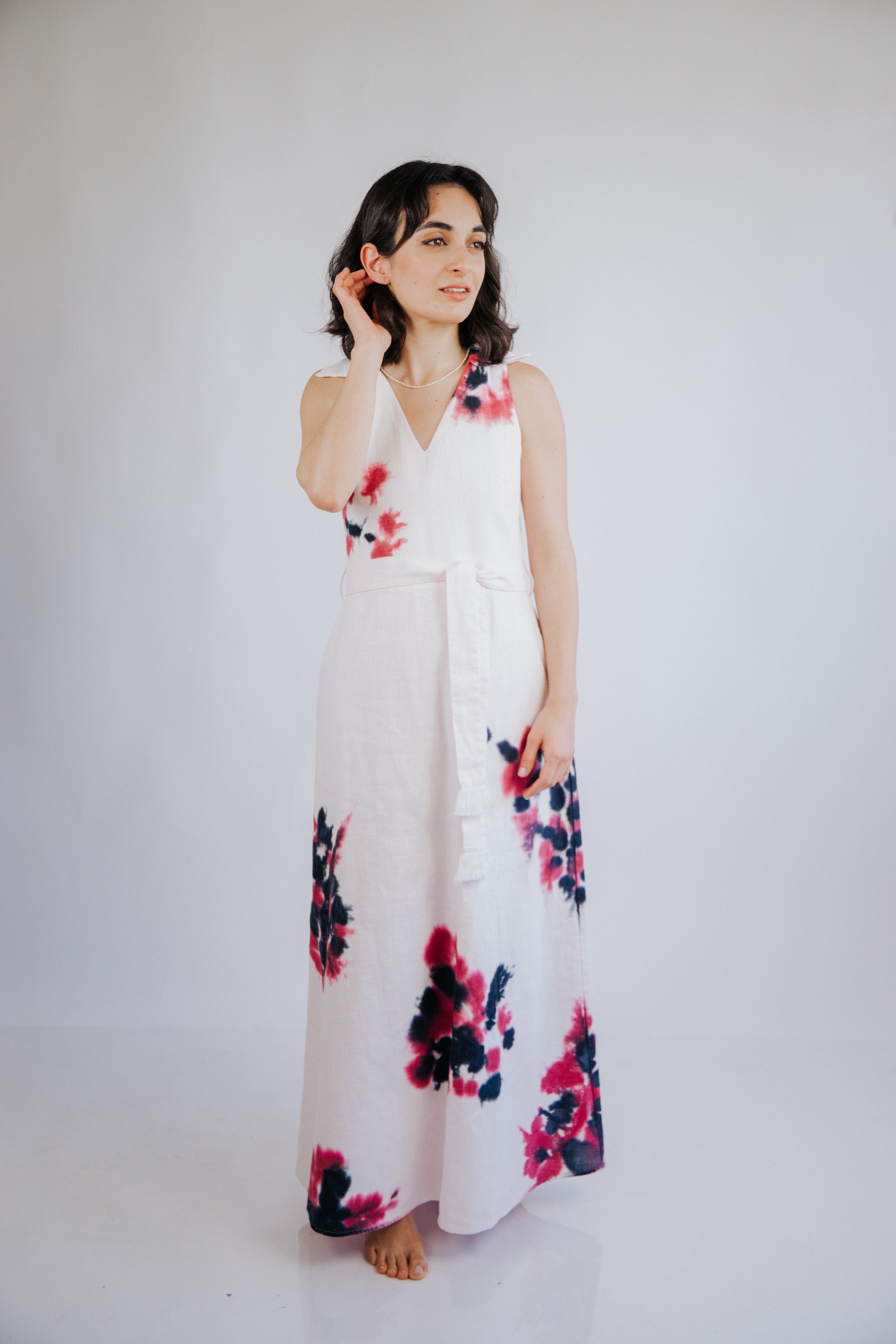 Vestido Comprido com Faixa — Hand-Dyed