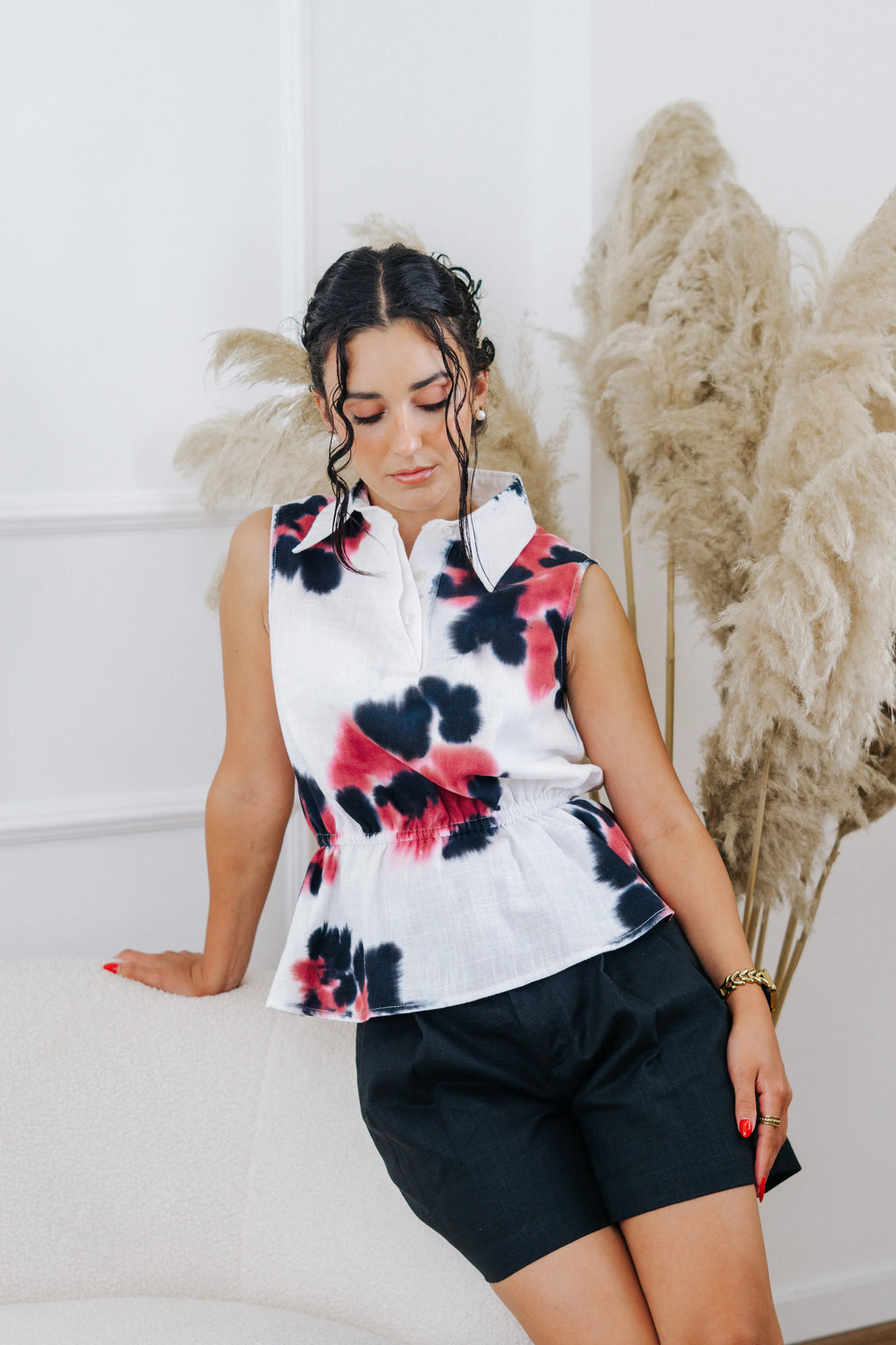 Peplum Top — Hand-Dyed