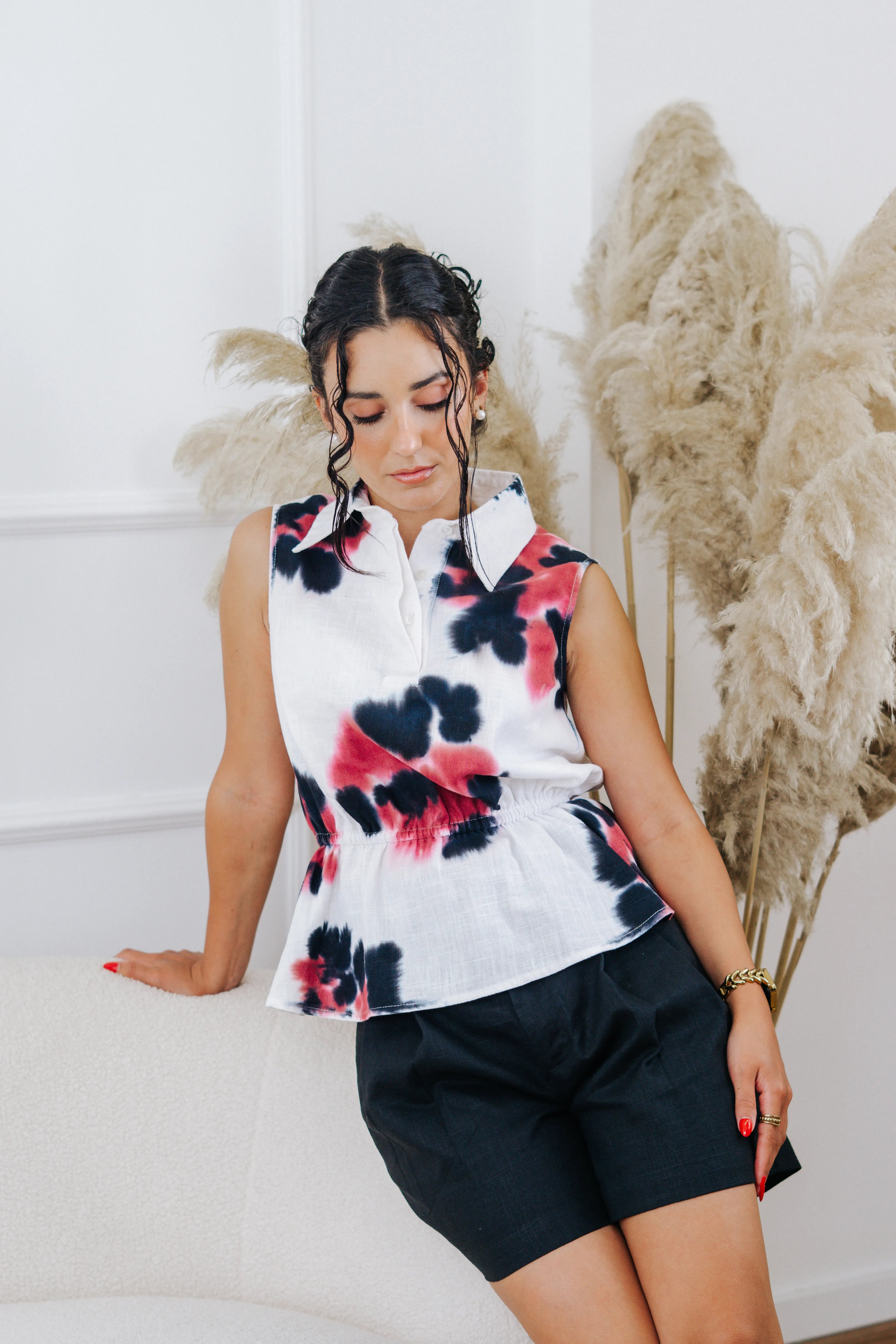 Peplum Top — Hand-Dyed