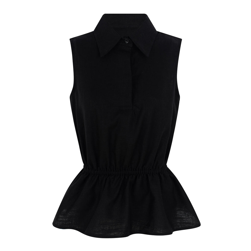 Peplum Top — Black