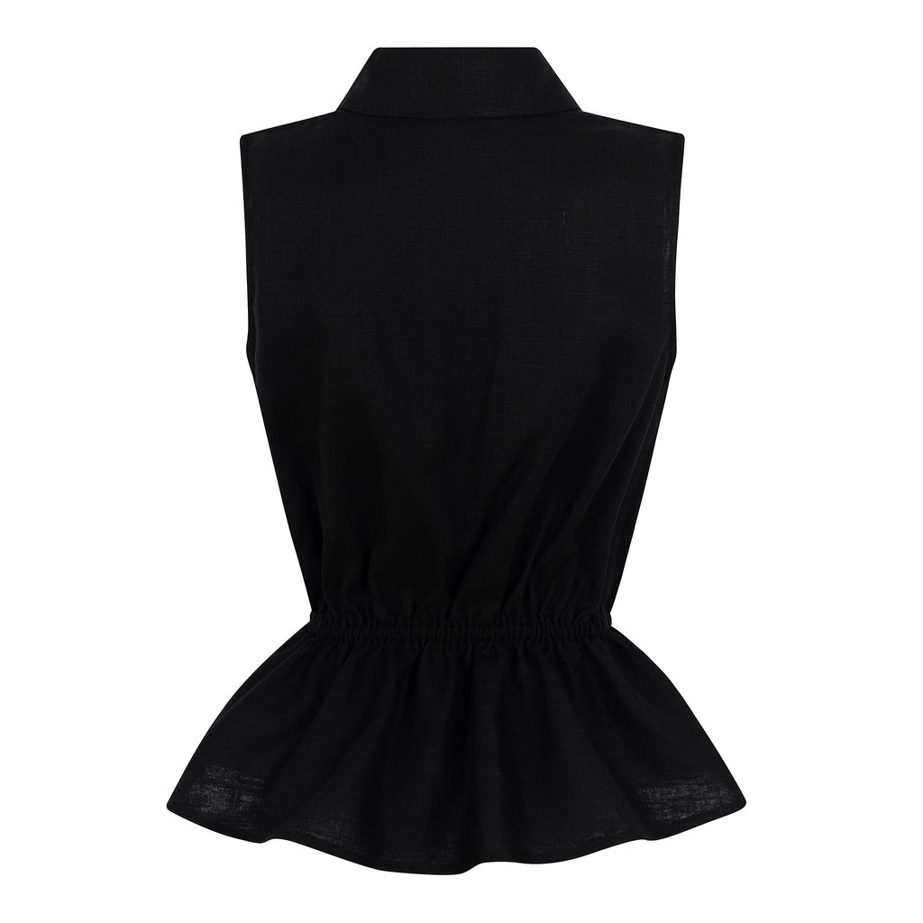Peplum Top — Black