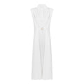 Long Dress with Belt — White