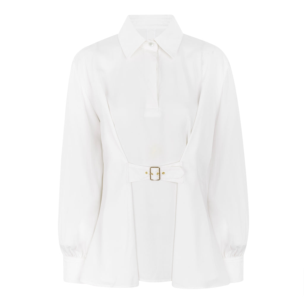 Camisa com Cinto — Branco