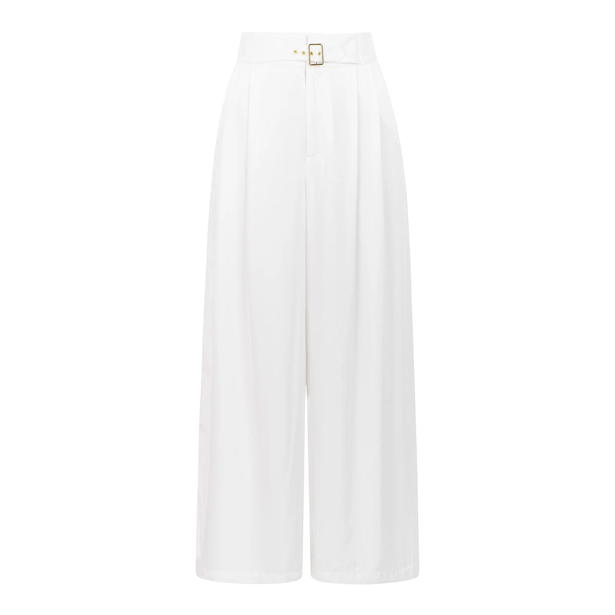 Calças Wide Leg com Cinto — Branco