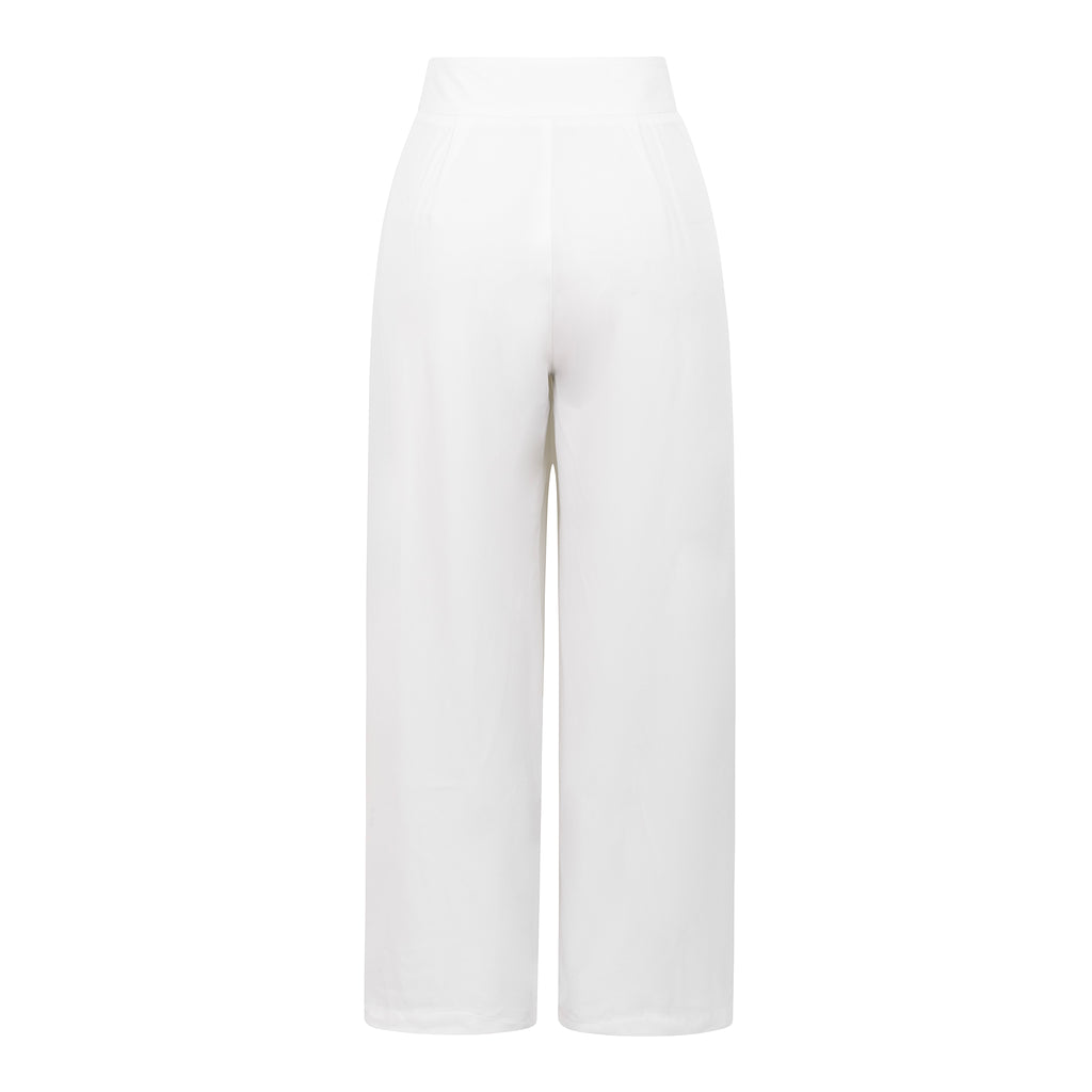 Calças Wide Leg com Cinto — Branco