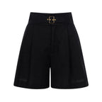 Calções Wide Leg com Cinto — Preto