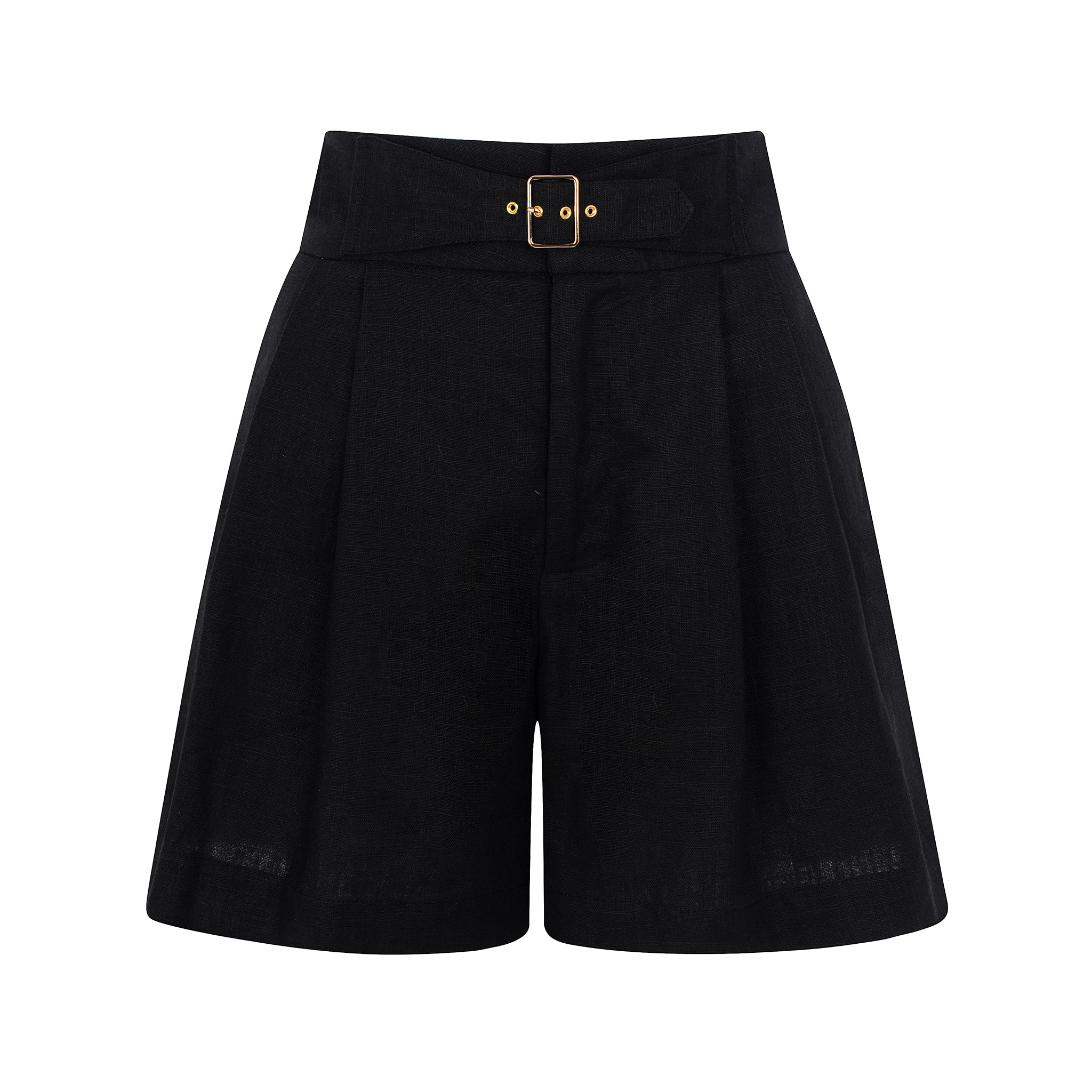 Calções Wide Leg com Cinto — Preto