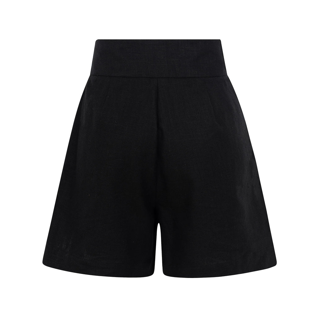 Calções Wide Leg com Cinto — Preto