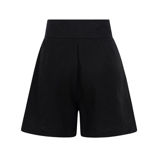 Calções Wide Leg com Cinto — Preto