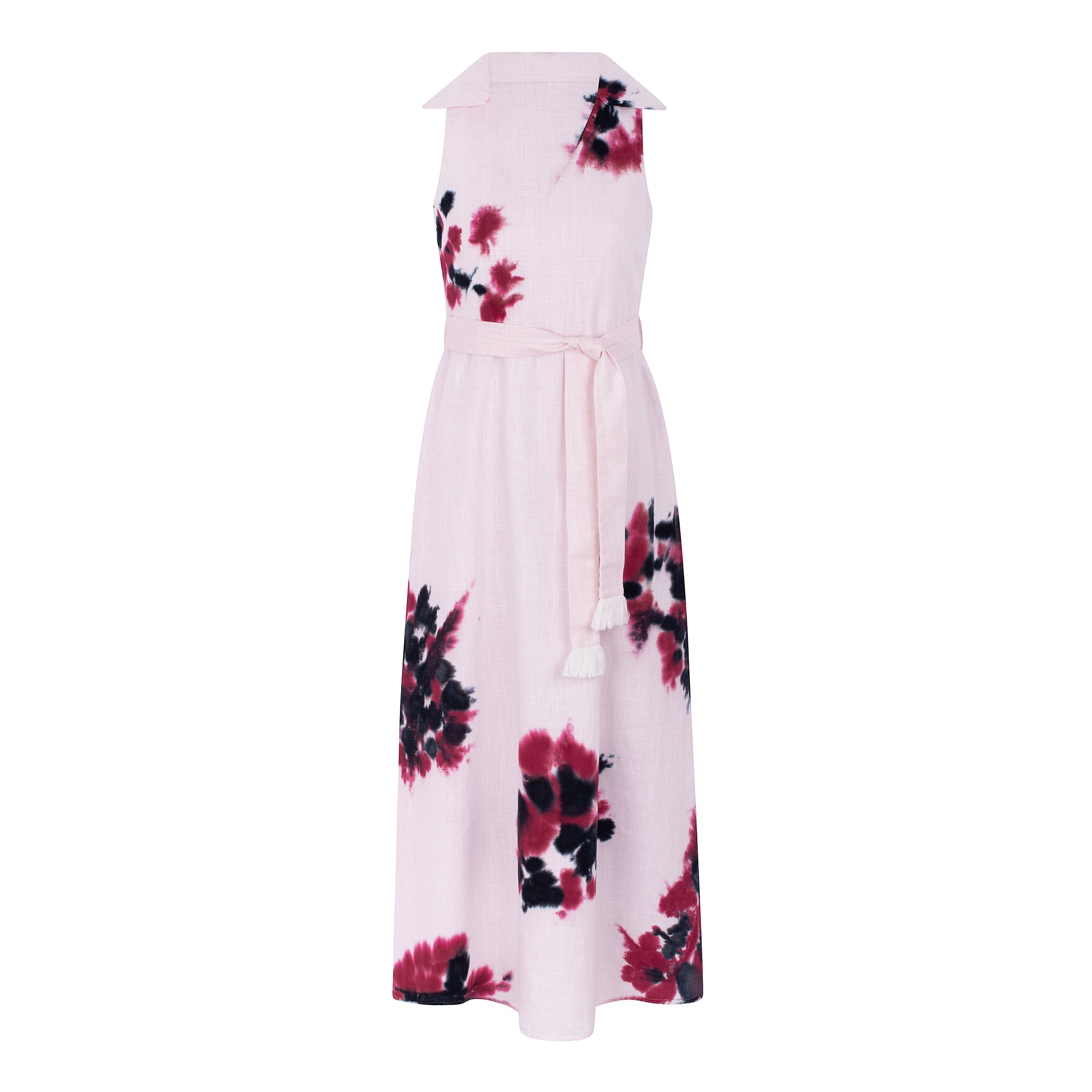 Long Dress with Belt — Hand-Dyed